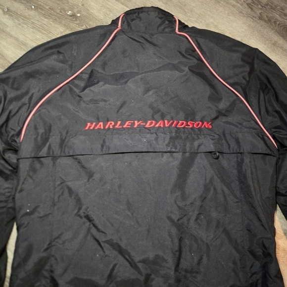 Harley-Davidson Motorcycle Zip-Up Summer Biker Black & Red‎ Jacket Women'… - Picture 3 of 14